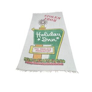 Vintage Stolen From Holiday Inn Beach Towel Retro Great Sign Hotel Memorabilia